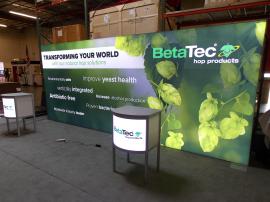 Modified ECO-45C Podium and 10 x 20 Backlit SEG Recycled Fabric Graphic